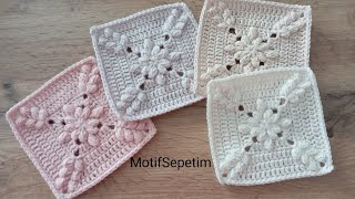 Bu Motifi çok sevdim 👍 Fıstıklı Motif Yapımı  Motif Modelleri  Easy Crochet Square Tutorial [upl. by Rather]