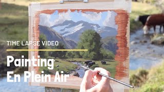 Time Lapse Video  EN PLEIN AIR Painting at the Matukituki River New Zealand [upl. by Barth]