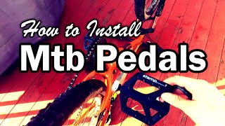 How to Install MTB Pedals  Crank Brothers Stamp 1 [upl. by Wolsniw]