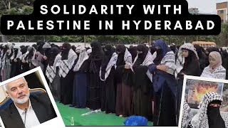 People in Sayeedabad Hyderabad show solidarity with Palestine after assassination of Ismail Haniyah [upl. by Eibreh]