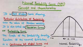 Normal probability curve Concept and Characteristics BEd Assessment for learning [upl. by Nicolina]