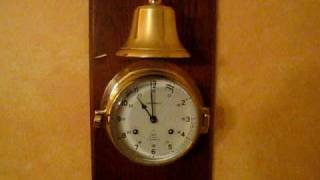 Captains Key Wound Ships Bell Clock  Mounted [upl. by Otrevlig]