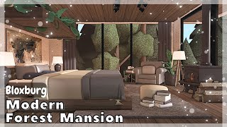 BLOXBURG Modern Forest Mansion Speedbuild interior  full tour Roblox House Build [upl. by Annavoig]