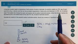 ALEKS  Standardizing a Base Solution by Titration [upl. by Oicnedif]