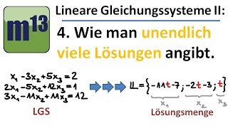 Lineare Gleichungssysteme Lösungsmenge bei unendlich vielen Lösungen angeben [upl. by Aseel]