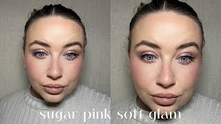 GLOSSY SUGAR PINK SOFT GLAM 🩰  monochromatic cool pink makeup  maxine lee harris [upl. by Netsrejk]