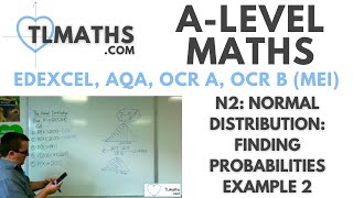 ALevel Maths N204 Normal Distribution Finding Probabilities Example 2 [upl. by Anma]