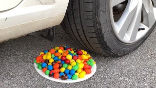 Experiment Car vs MampM Candy  Crushing crunchy amp soft things by car  Test Ex [upl. by Leiso]