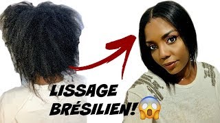 LISSAGE BRÉSILIEN SUR CHEVEUX AFRO AVANT APRÈS  JE TESTE POUR VOUS  VLOG [upl. by Yellac]