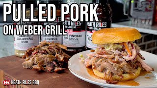 Pulled Pork on the Weber Kettle Charcoal Grill  Snake Method Grilling  Heath Riles BBQ [upl. by Yendroc]