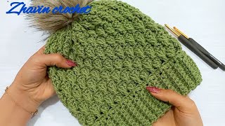 SUPER EASY and FAST crochet beanie hat for beginners [upl. by Alel]