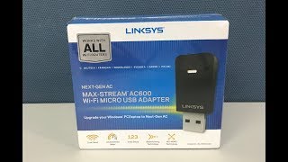 Linksys MaxStream AC600 WiFi Micro USB Adapter Unboxing [upl. by Llerrac]