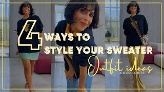 4 Sweater Outfit Ideas 💡  HOW TO STYLE 🧶 [upl. by Alig]