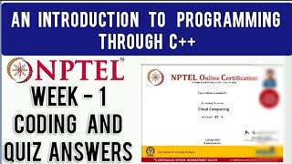 NPTEL 2021 An Introduction to Programming Trough C Week 1 Quiz Answers and Programming solutions [upl. by Adnirb]