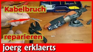 Kabelbruch reparieren an einem Elektrowerkzeug Haushaltsgerät Tutorial Nr223 [upl. by Anola110]