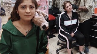 GETTING MY EARS PIERCED GUN VS NEEDLE  Vanessa Carrillo [upl. by Auahsoj]