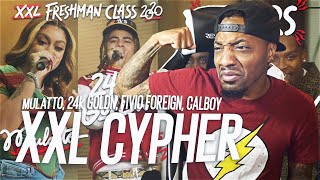 Fivio Foreign Calboy 24kGoldn and Mulattos 2020 XXL Freshman Cypher REACTION [upl. by Nnylanna]