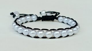 Diy macrame bracelet  How to make beaded macrame bracelet  Macrame bracelet tutorial [upl. by Zea]