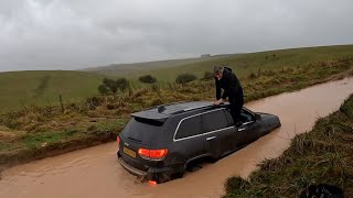 Attempting to drown a Jeep Grand Cherokee on a Salisbury Plain SPTA 4x4 trip  30th December 2023 [upl. by Akeemaj]