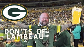 The Donts of Going to an NFL Game at Lambeau Field [upl. by Deery]