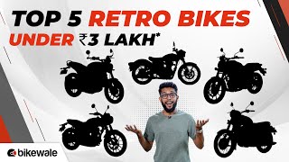 Top 5 Retro Bikes in India under Rs 3 Lakh  Classic 350 Speed 400 Harley X440 amp More  BikeWale [upl. by Nauhs]