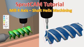 SprutCAM Tutorial 33  SprutCAM 4 Axis Milling Helix Machining [upl. by Abbottson]