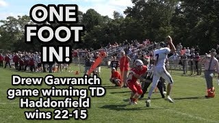 Haddonfield 22 St JoeHammonton 15  Drew Gavranich GW TD catch [upl. by Seidule]