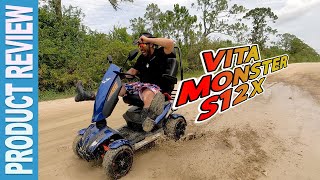 🔎EV Rider Vita Monster Mobility Scooter Review S12X [upl. by Odnavres593]