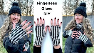 easy fingerless knit gloves tutorial [upl. by Chick]