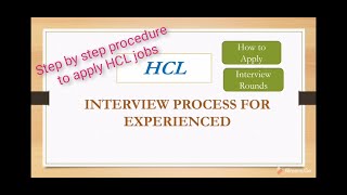 HCL Recruitment process 2021  How to apply for HCL jobs step by step procedure  interview rounds [upl. by Kendal]