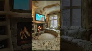 109ASMR sounds Snowfall amp fireplace just living my best cozy life  Cosy Bedroom [upl. by Tiedeman308]