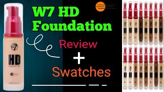 W7 HD Foundation Review  Foundation Swatches [upl. by Anahsal]