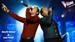 David Bisbal interpreta con Luis Fonsi “Aquí estoy yo” en el concierto de La voz en el Wizink Center [upl. by Karas]