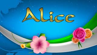 Significado do Nome Alice [upl. by Haroved]