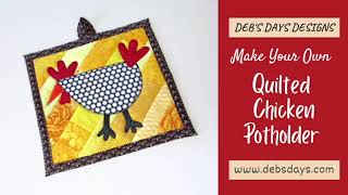 Sew a Chicken Potholder  Quilt as You Go Kitchen Trivet [upl. by Watters]