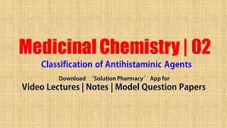 Medicinal Chemistry II  02 Classification of Antihistaminic Drugs  BPharmacy 5th Semester [upl. by Riada34]