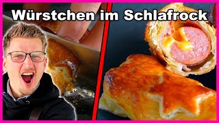 Würstchen im Schlafrock mit KÄSE vom Grill rezept grillen [upl. by Naahsar]