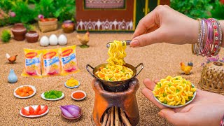 Miniature Egg Masala Maggi  Egg Maggi Recipe  Tiny Foodkey  Anda Masala  Indian Street Food [upl. by Feetal]