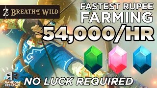 Zelda Breath of the Wild  FASTEST RUPEE FARMING 54000HR  NO LUCK [upl. by Aicatan]