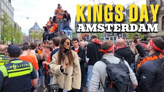 Kings Day 2024 Amsterdam Walking Tour 4K Koningsdag [upl. by Niowtna]