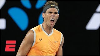 Rafael Nadal beats Stefanos Tsitsipas to advance to Aussie Open final  Australian Open Highlights [upl. by Palmore]