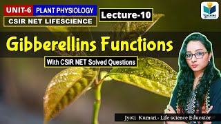 GIBBERELLIN FUNCTIONS PHYTOHORMONES PART10 CSIR NETPLANT BIOLOGY [upl. by Ellehsal]