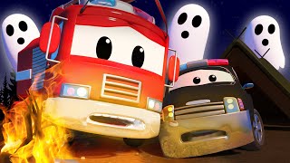 Der Streifenwagen in Autopolis  Gruselige Halloween Geschichten  Cartoons für Kinder 🚓 🚒 [upl. by Mungo]