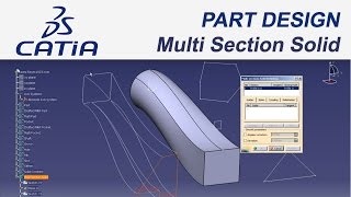 Catia V5 EğitimampTutorial 1  Part Design  Multi Section Solid [upl. by Ennovehc]