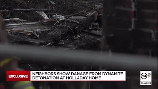 Holladay neighbors assess damage begin cleanup after dynamite detonation [upl. by Hall]