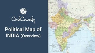 Political Map of India Overview  Indian Geography Mapping Free Course [upl. by Aronal]