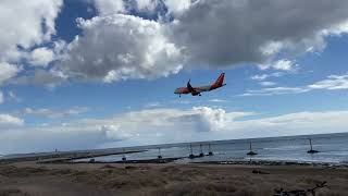 Walk Along Matagorda Beach Lanzarote  Plane Spotting  Feb 2023 [upl. by Markman96]