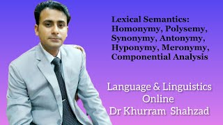 Lexical Semantics Or Relations  Homonymy Polysemy Hyponymy Meronymy amp Componential Analysis [upl. by Wieren131]