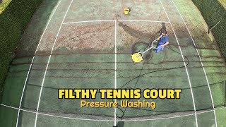 Tennis Court DESPERATELY needed Pressure Washing [upl. by Yrroc20]