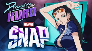 Kuro Draws a Nico Robin One Piece Marvel Snap Card [upl. by Aicirtap]